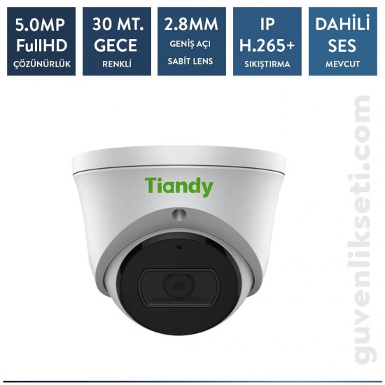 Tiandy TC-C35XS 5 MP SESLİ Starlight IP Dome Kamera